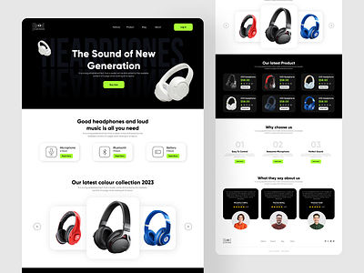 Headphone product Landing page 999watt ui ux