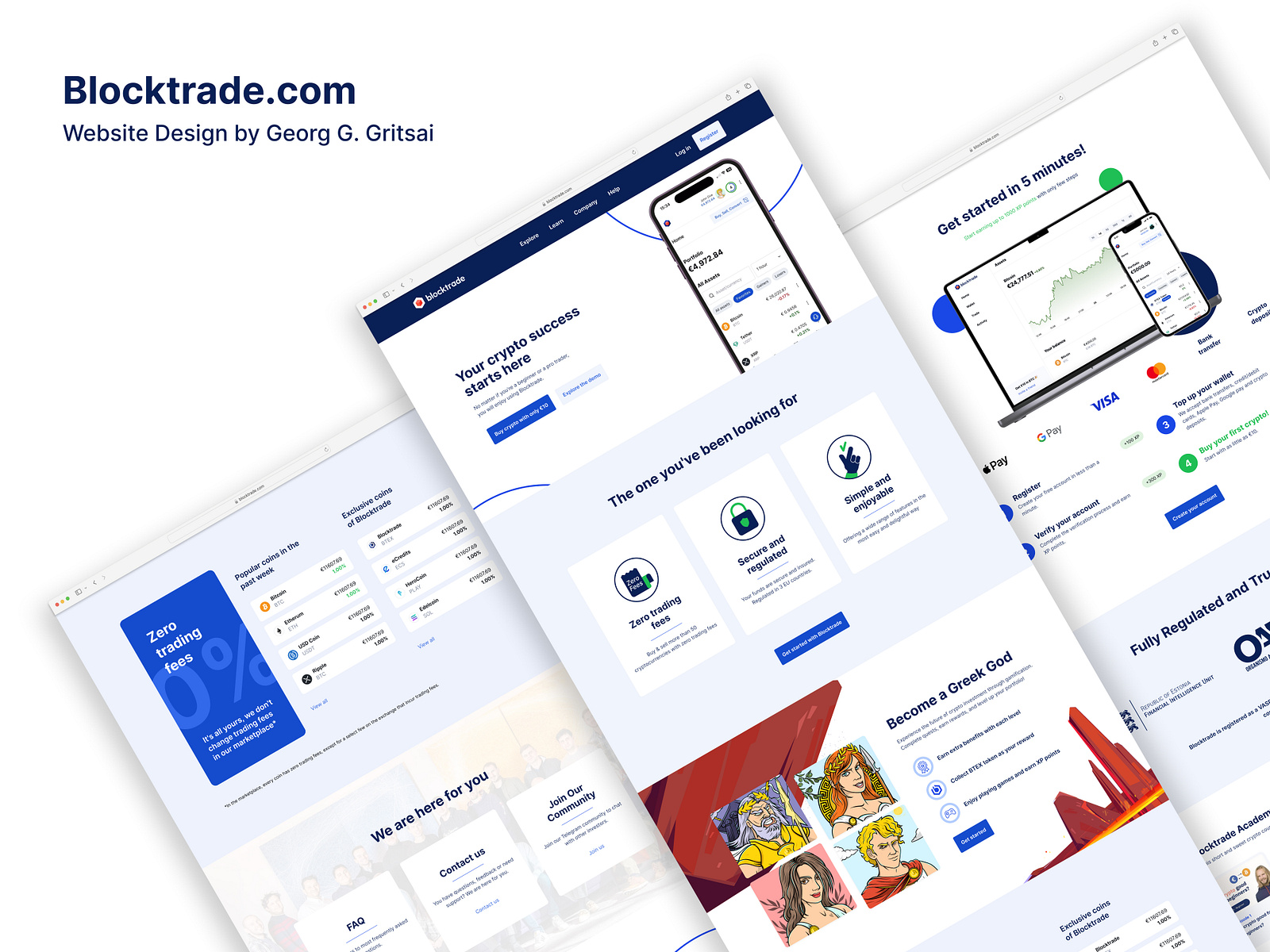 UI/UX Blocktrade Home Page Gritsai by Gregor Gritsai on