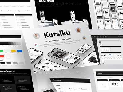 Kursiku - Furniture Ui kit Mobile arm chairs chair design chairs ecommerce furniture furniture app mobile mobile app mobile ui online shop shop shoping ui kit ui8