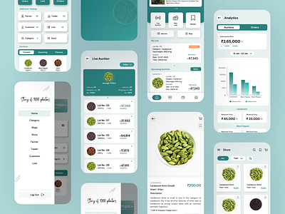 Spices Bidding App app app design auction bidding bidding app design graphic design green spices ui