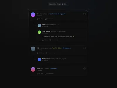 Activity feed design pr product design ui web3