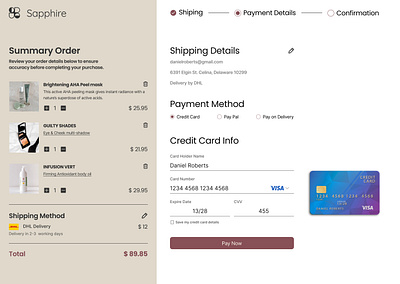 Credit Card Checkout graphic design ui