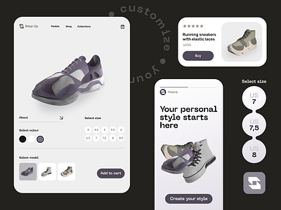 Sneakers Customization Service 3d app branding custom dashboard logo ui website