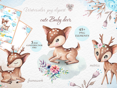 Watercolor clipart cute baby deer animals png baby card baby illustration baby shower clipart cute animals cute animals watercolor deer watercolor forest babies forest clipart illustration kids little animals milestone cards newborn baby nursery art nursery decor watercolor watercolor forest