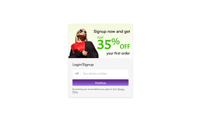 Day 36 >Daily Ui Challenge dailyui discount offer card promotion signup