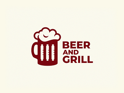Beer & Greel beer brand branding design graphic design grill logo symbol