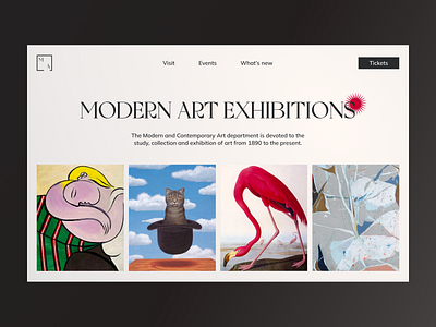 A Museum/Gallery App branding dashboard landing ui website