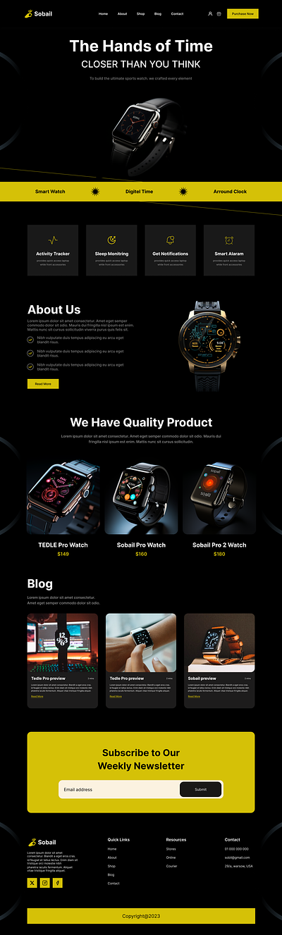 Smart Watch Store black branding creative dark graphic design landing page online shop smart watch ui website
