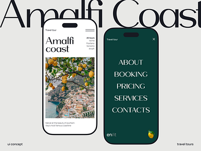 Mobile Landing Page app landing mobile travel typography ui