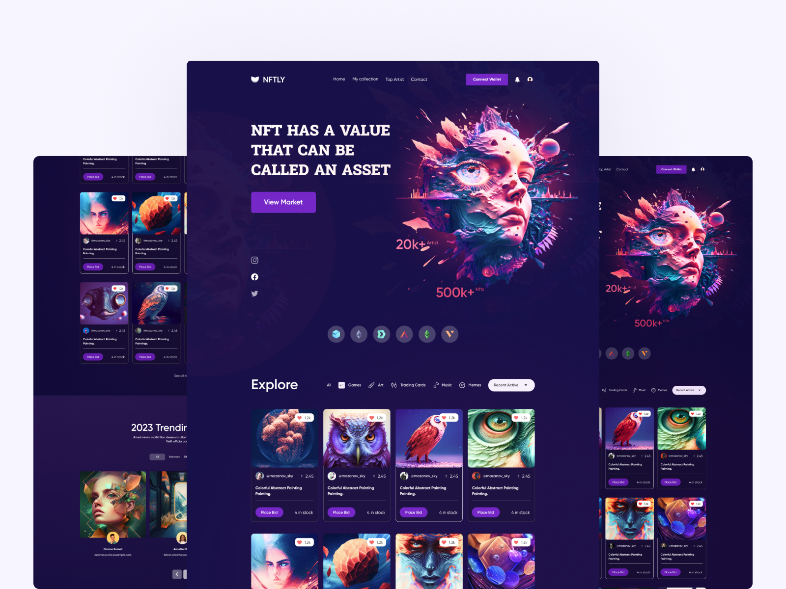 NFT Website Design design landing page landing page design nft website nft website design nft website designs ntf ui web design web designs website website design