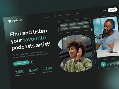 🎛️ Podcast Platform Web and Mobile | Hyperactive branding dashboard design design studio edtech fintech hyperactive interfaces player podcast platform product design saas startup streaming typography ui ux web design webapp