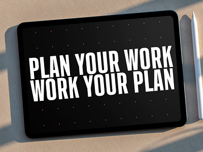 Plan your work, work your plan! after effects animated font animated typeface animation font kinetic type kinetic typography motion graphics type design
