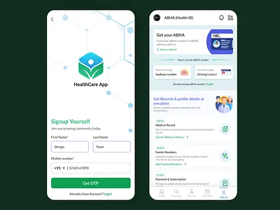 Doctors Appointment App with ABHA(Health ID) abha app branding case study design health join us typography ui ux vector