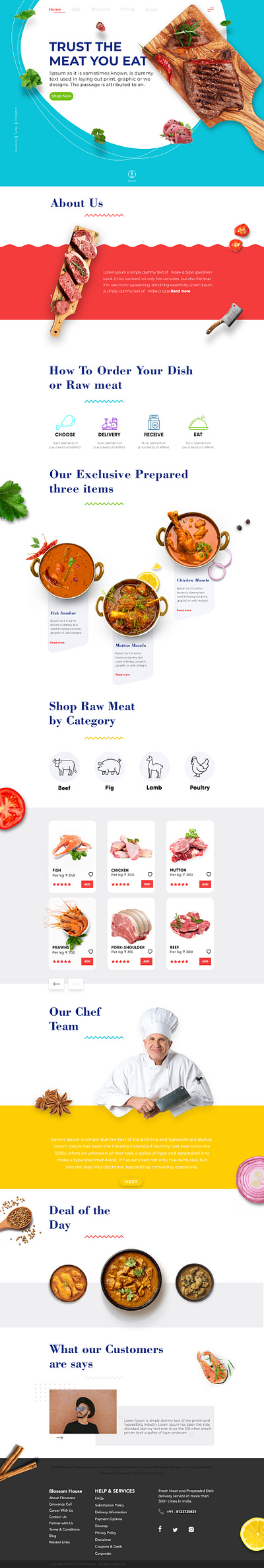 Restaurant, Meat selling Website animation app branding design graphic design illustration logo motion graphics typography ui ux vector website