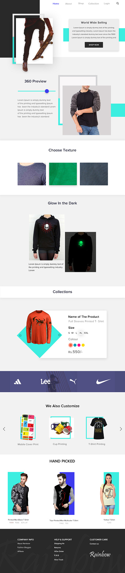Rainbow E-commerce Website design app branding design graphic design illustration logo motion graphics typography ui ux vector website design