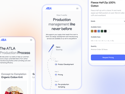 ATLA - Responsive design for a textile-sourcing product branding e commerce responsive ui ux webdesign