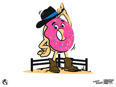 Doughnut Man! character design cowboy doughnuts graphics illustration t shirt design vector vector design