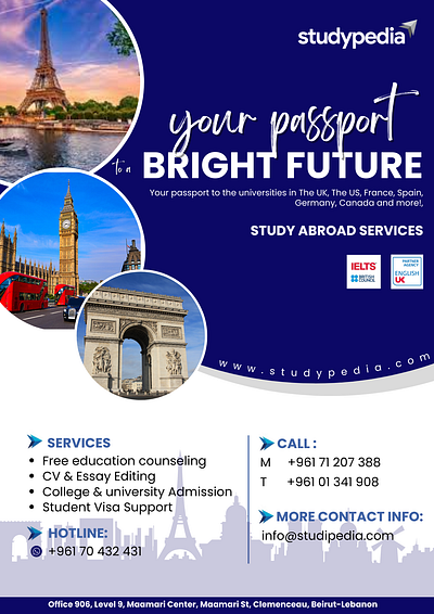 Study Abroad Flyer flyer ielts passport services flyer study abroad studyabroadflyer travel travel and tourism flyer