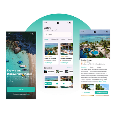Travel App - Discover new places design explore figma hotel mobile app trip planner ui ux
