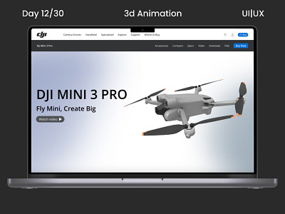 Day 12/30 3d animation landing page Ui design ui