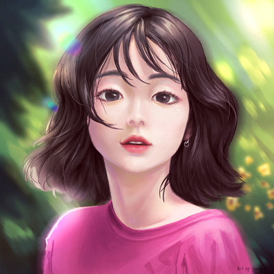 Portrait-Kim Da Mi art draw drawing illustration painting portrait