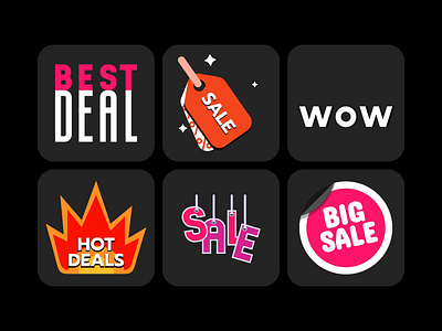 Sales Stickers | Ecommerce Animations | 100% Editable animated ads animated icons animated stickers best deal black friday deals discount ecommerce gif icon animation illustration madewithsvgator offer online shop sale sales stickers svg animation ui