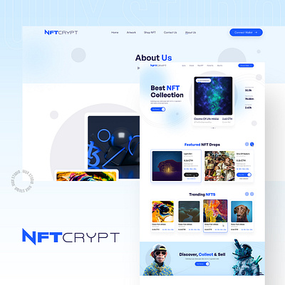 Crypto Website Template - NFT Crypt - by uiuxstudio.net branding ui