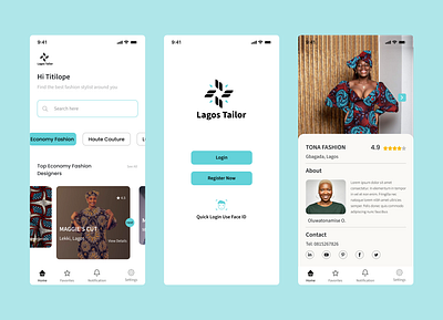 Lagos Tailor Mobile App branding fashion figma logo mobile app user interface ux