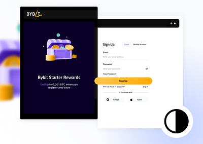Bybit Sign Up Redesign challenge create account crypto daily ui sign up web