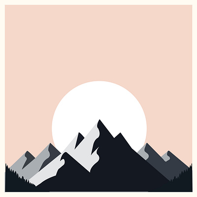 "Serene Peaks: The Gentle Glow of Dawn" mountainsilhouette