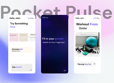 Mobile Health and Fitness Apps 3d ai animation branding dribbble graphic design illustration logo mobile ui navigation pink purple trending ui ux vector