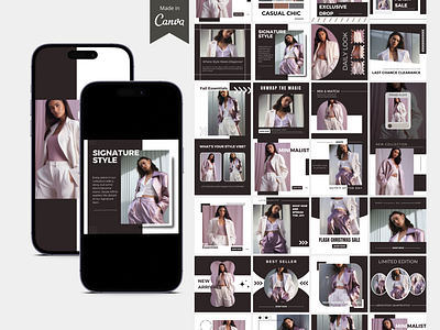 Clothing Business Insta Canva Template ca canva clothing design editable elegant instagram template