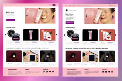 Design Moko Moko website cosmetic cosmetic website detail product landing page skin care ui design web design