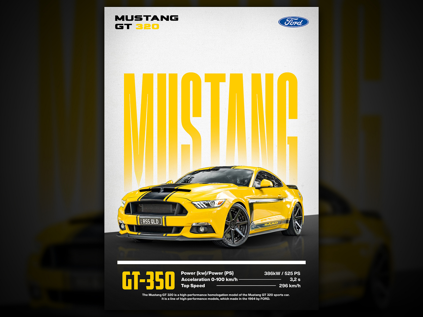 Car poster design/ Mustang gt poster by Abdullah on Dribbble