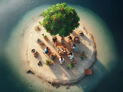 A friendly trip to an island ai animation branding design graphic design logo ui