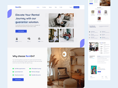 Rent On - A Guarantor's solution design illustration minimal typography ui ux