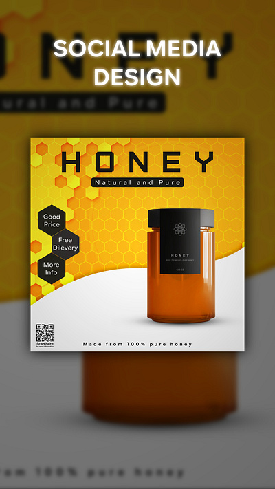 Social media design ( Honey ) design graphic design poster poster design social media social media design