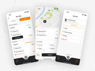 Trauxit Mobile App UI app driver mobile taxi trauxit ui ux