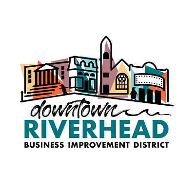 Riverhead BID branding graphic design logo