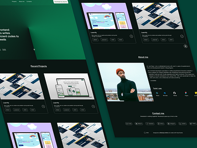 Portfolio website Redesign balsamiq branding design figma graphic design green greenwebsite helvetica mockup portfolio product design redesign software engineer typography ui ux
