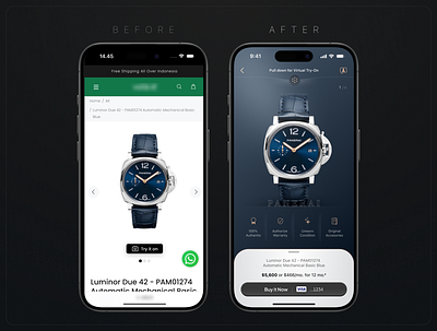 Product Detail Page App Design elegant luxury watch modern product detail ui