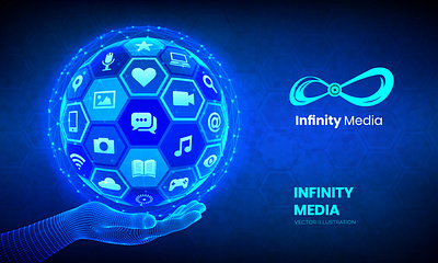 Infinity Media Logo branding design graphic design illustration infinity logo letter logo logo logos media logo typography ui ux vector