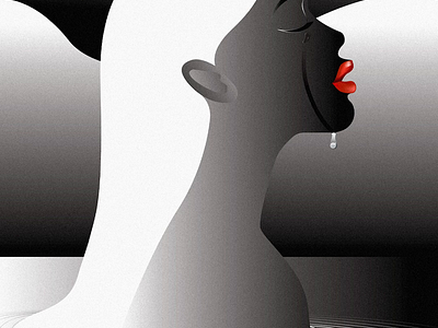 Tears illustration by Tarafa Mhfoud™ black cry illustration lake lips orange taer tarafa tears vector woman