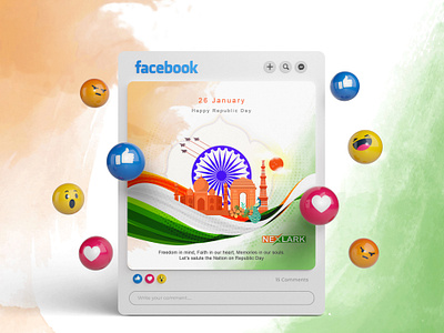 Happy Republic Day creative design digital art facebook graphic design photoshop republic day social media poster typography vector