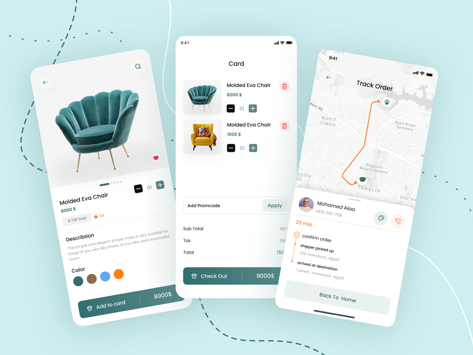 Furniture App Order Tracking by Eman Elsherbiny on Dribbble