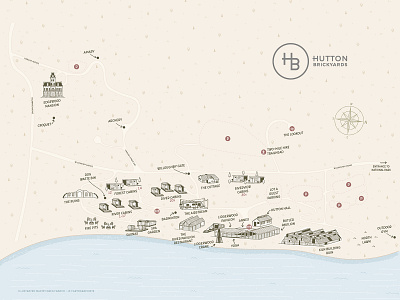 Hutton Brickyards property map building cartography design hand drawn hospitality hotel hudson valley illustrated map illustration illustrator map map design maps tourism travel