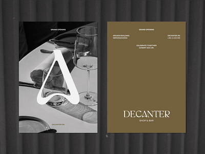 Decanter bar - Manu and print materials brand identity branding decanter design elegant graphic design logo luxury minimal wine wine logo