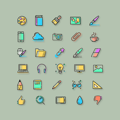 Pack of icons design graphic design icons pack website