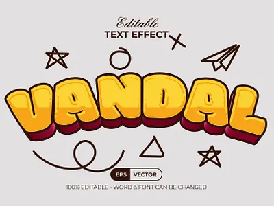 Vandal Text Effect Fun Style art comic editable effect font graffiti letter lettering modern style text type typeface typography