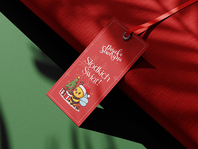 Pasieka Seweryna. Christmas tag. ai bee branding christmas graphic design honey illustration label logo tag